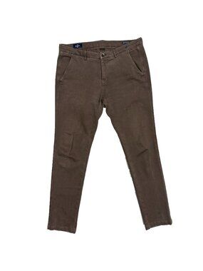 Em's Mason's of Italy Chino Pants Stretch Brown Cotton "Torino Jersey" 36x34